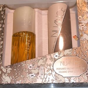 Nuance Gold and White Perfumed Talc and Cologne Set